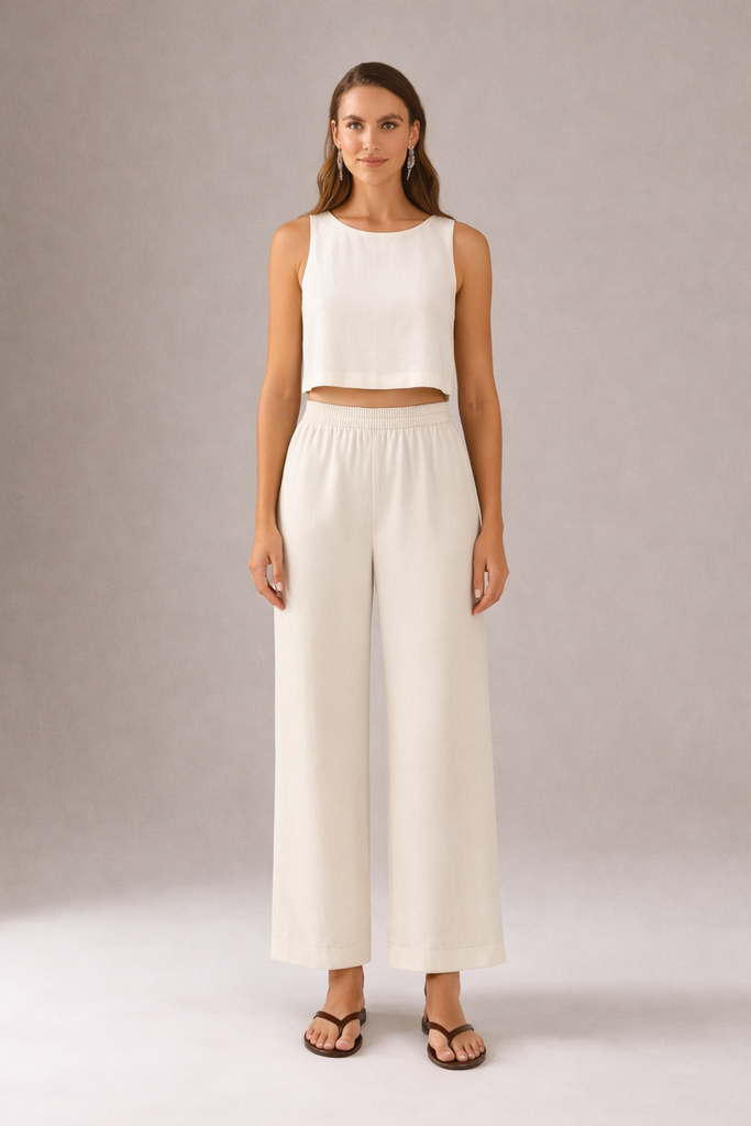 Linen Suit (Top + Pants) ( Insane Limited Offer )