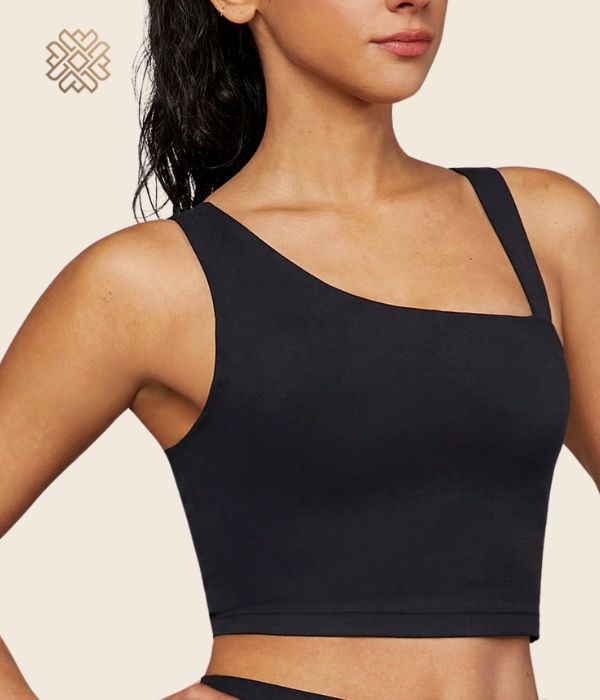 UU Shoulder Tank Top Black - Ixora اكسورا