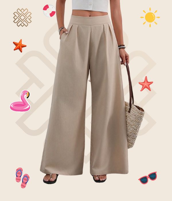 Wide Leg Pant Biege