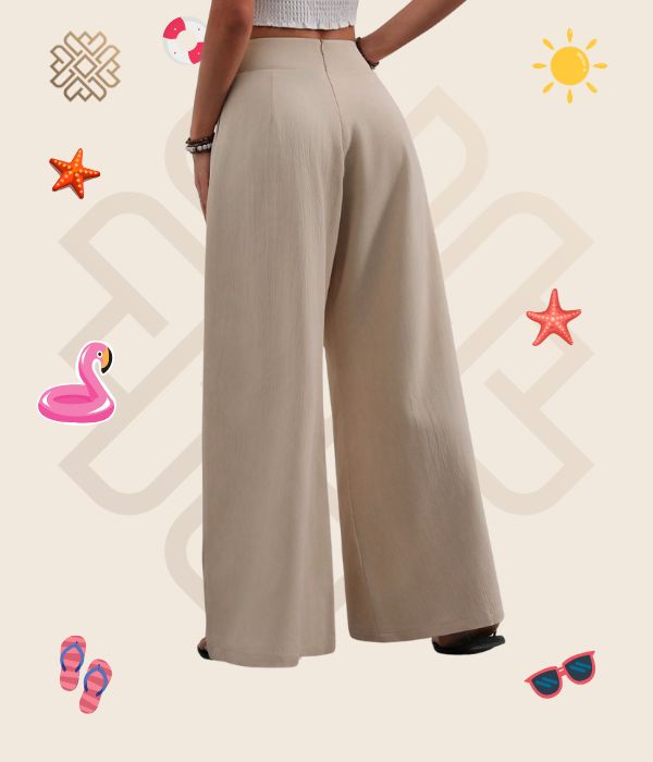 Wide Leg Pant Biege