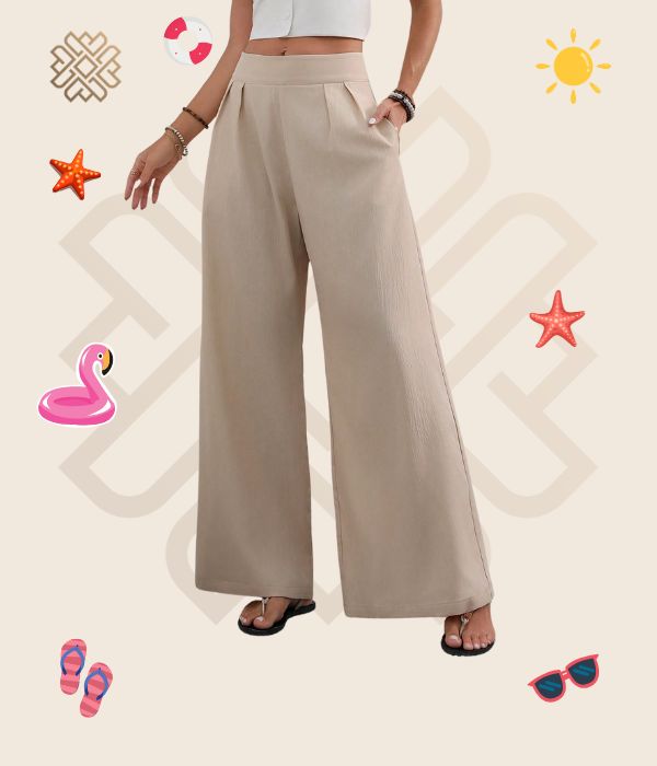 Wide Leg Pant Biege