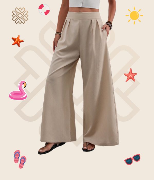 Wide Leg Pant Biege
