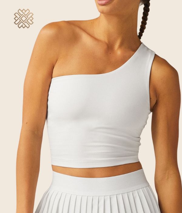 Shoulder Tank Top white - Ixora اكسورا