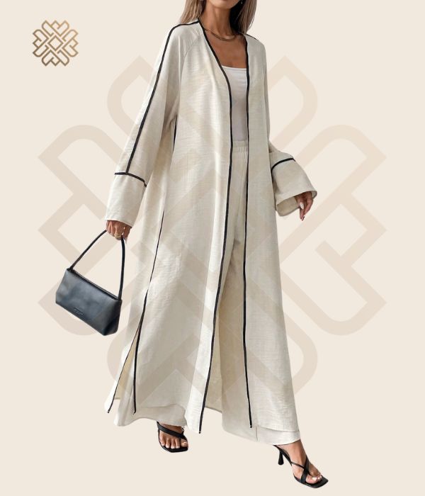 Luxury Cardigan (Kaftan) LinenLined + Pants (Limited Time Offer) - Ixora اكسورا