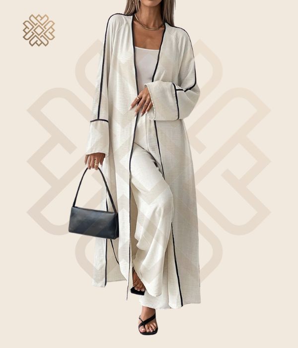 Luxury Cardigan (Kaftan) LinenLined + Pants (Limited Time Offer) - Ixora اكسورا