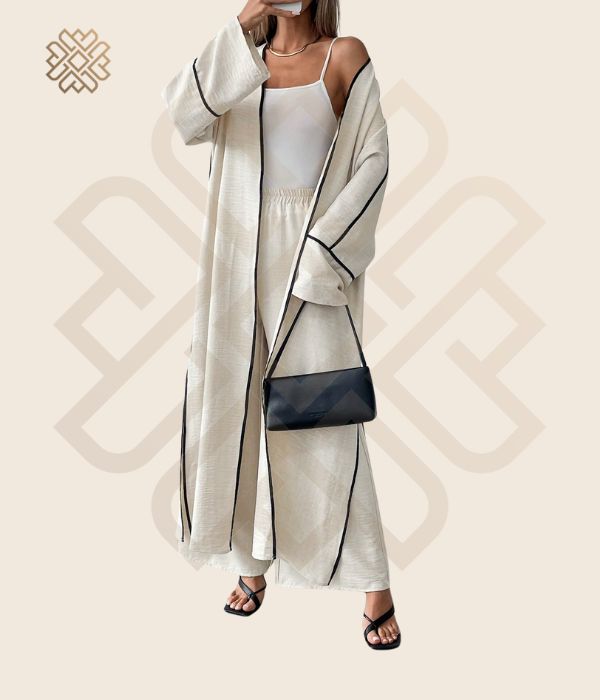 Luxury Cardigan (Kaftan) LinenLined + Pants (Limited Time Offer) - Ixora اكسورا