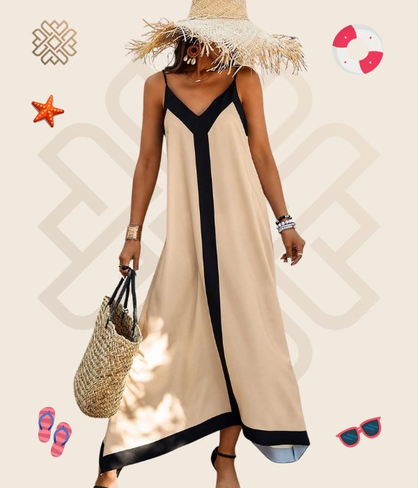 Summer Lined Dress Biege