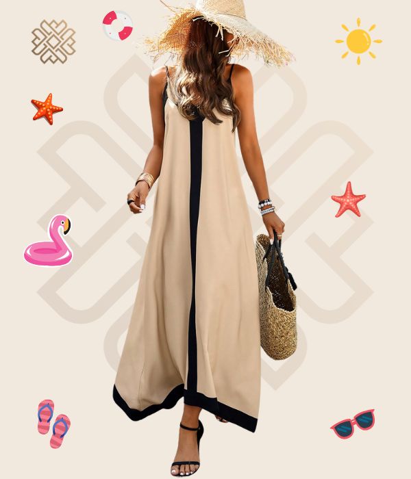 Summer Lined Dress Biege